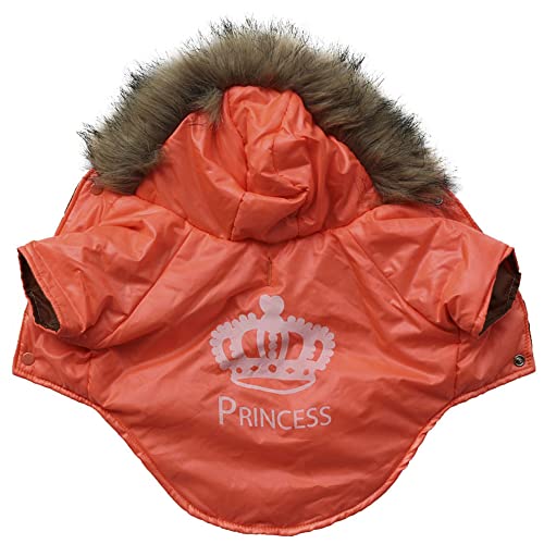 LtuzPet Hunde-Wintermantel für Haustiere, warme Jacke, winddicht, mit Kapuze, Baumwolle, gepolsterte Jacke für kaltes Wetter von LtuzPet