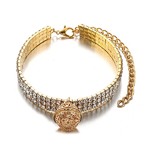 LtuzPet Hundehalsband mit hohlem Glockenanhänger, verstellbare Kristall-Katzen-Halskette, glitzernd, Schmuck-Ornamente LtuzPet Hundehalsband mit hohlem Glockenanhänger, verstellbare Kristall-Katzen-Halskette, glitzernd, Schmuck-Ornamente von LtuzPet