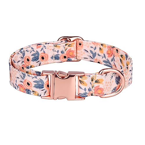 LtuzPet Verstellbares Haustier Halsband Reine Baumwolle Atmungsaktiv Hundehalsband Zou Ju Bedrucktes Halsband Katzen Hunde Frühling Sommer Saison Hundehalsband (L, Orange-1) von LtuzPet