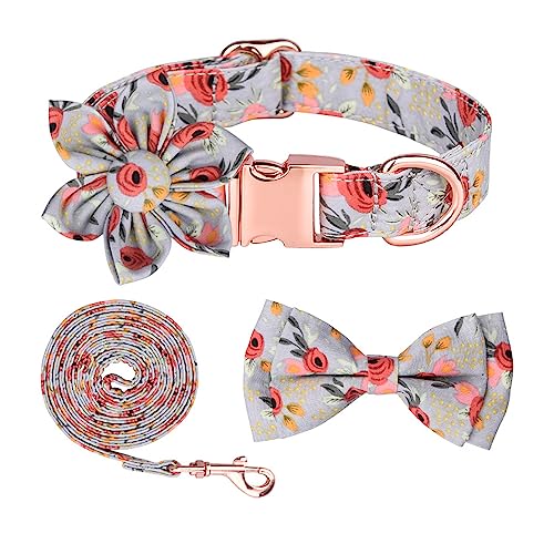 LtuzPet Verstellbares Haustier Halsband Reine Baumwolle Atmungsaktiv Hundehalsband Zou Ju Bedrucktes Halsband Katzen Hunde Frühling Sommer Saison Hundehalsband (M, Grün-04) von LtuzPet