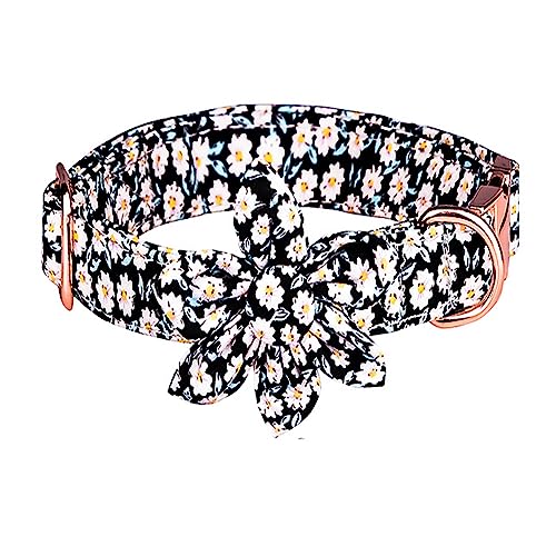 LtuzPet Verstellbares Haustier Halsband Reine Baumwolle Atmungsaktiv Hundehalsband Zou Ju Bedrucktes Halsband Katzen Hunde Frühling Sommer Saison Hundehalsband (M, Schwarz) von LtuzPet