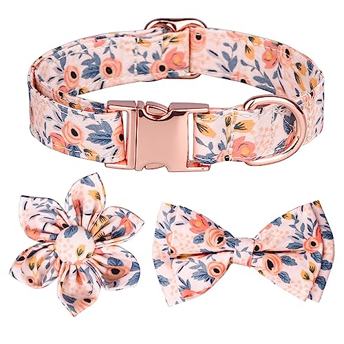 LtuzPet Verstellbares Haustier Halsband Reine Baumwolle Atmungsaktiv Hundehalsband Zou Ju Bedrucktes Halsband Katzen Hunde Frühling Sommer Saison Hundehalsband (S, Orange-3) von LtuzPet