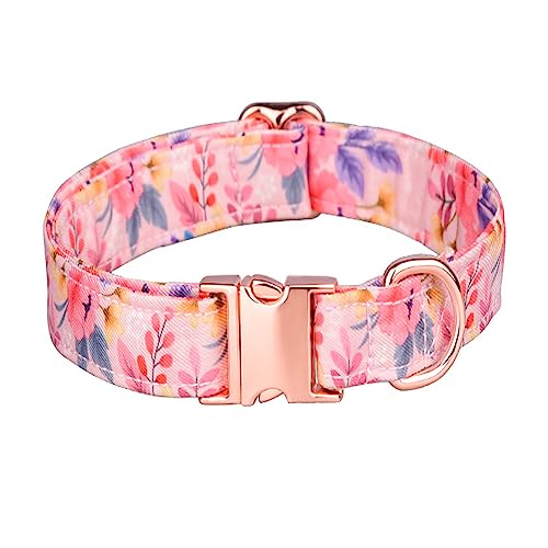 LtuzPet Verstellbares Haustier Halsband Reine Baumwolle Atmungsaktiv Hundehalsband Zou Ju Bedrucktes Halsband Katzen Hunde Frühling Sommer Saison Hundehalsband (S, Rosa) von LtuzPet