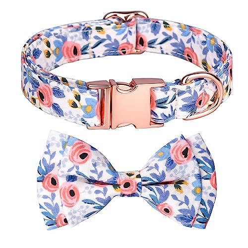 LtuzPet Verstellbares Haustier Halsband Reine Baumwolle Atmungsaktiv Hundehalsband Zou Ju Bedrucktes Halsband Katzen Hunde Frühling Sommer Saison Hundehalsband (S, blau-02) von LtuzPet