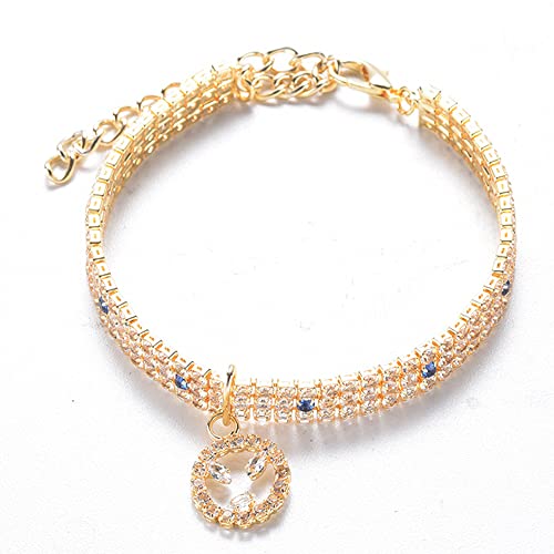 LtuzPet Verstellbares Haustierhalsband mit Smiley-Zirkonia-Anhänger, Strass-Halskette, Unkraut-Halskette, Schmuck-Ornamente LtuzPet Verstellbares Haustierhalsband mit Smiley-Zirkonia-Anhänger, Strass-Halskette, Unkraut-Halskette, Schmuck-Ornamente von LtuzPet