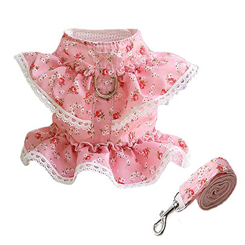 LtuzPet Vintage-Hundekleid mit Blumenmuster, mit Leine, Hundegeschirr, Kleid, Leine, Set für Welpen, Katzen, Kaninchen, Kleider mit D-Ring LtuzPet Vintage-Hundekleid mit Blumenmuster, mit Leine, Hundegeschirr, Kleid, Leine, Set für Welpen, Katzen, Kaninchen, Kleider mit D-Ring von LtuzPet