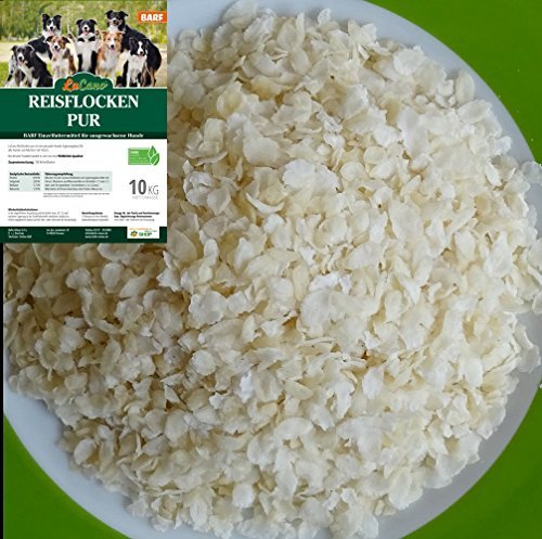 LuCano 10 kg Reisflocken pur | auch für Hunde als Barf Ergänzungsfutter Hundefutter/Hundeflocken, Barfflocken von LuCano