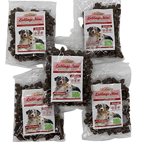 LuCano Leckerlis Lieblinge Mini + Kaninchen getreidefrei glutenfrei und ohne Zucker (Kaninchen, 5 x 150 gr. Beutel) von LuCano