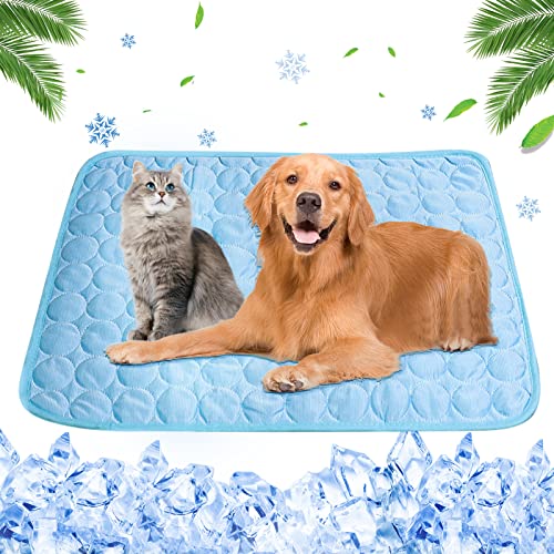 LuLuanping Kühlmatte für Hunde, 70×55cm Pet Cooling Mat, Matten, Grosse Besser Verschleißfest Hundematte, Waschbar, Komfortabel kühlende Haustier Matte Geeignet für Kleine Katzen und Hunde (Blau) LuLuanping Kühlmatte für Hunde, 70×55cm Pet Cooling Mat, Matten, Grosse Besser Verschleißfest Hundematte, Waschbar, Komfortabel kühlende Haustier Matte Geeignet für Kleine Katzen und Hunde (Blau) von LuLuanping