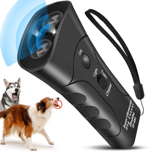 Anti-Bell-Gerät für Hunde, Ultraschall-Hundeabschreckung, Schall-Bell-Abschreckung, wasserdicht, Mini-Outdoor-Abschreckung, 3-in-1-Bell-Kontrollwerkzeug, Frequenzstufen, humanisiert und sicher von Dttra