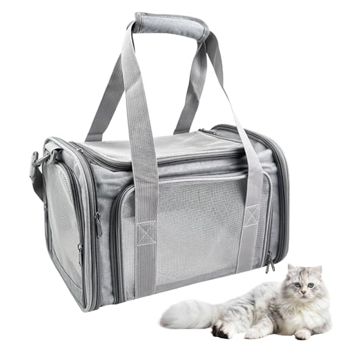 Luazvilkpsar Transporttasche Katze, Faltbare Hundetragetasche Katzentragetasche, Transporttasche für Katze Hund, 45x25x26 cm Hundetransportbox, Haustiertragetasche, für Mittel Kleine Haustiere (Grau) Luazvilkpsar Transporttasche Katze, Faltbare Hundetragetasche Katzentragetasche, Transporttasche für Katze Hund, 45x25x26 cm Hundetransportbox, Haustiertragetasche, für Mittel Kleine Haustiere (Grau) von Luazvilkpsar