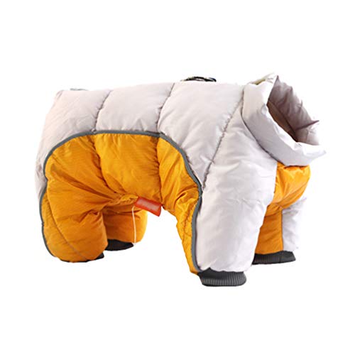 LucaSng Haustier Hund Kleidung Hundejacke Hundemantel Warme Winter Jacke Dicker Baumwolle Vierbeiniges Mantel wasserdichte Kleine Hunde Kleidung Für Französisch Bulldog Welpen (Orange, M) von LucaSng