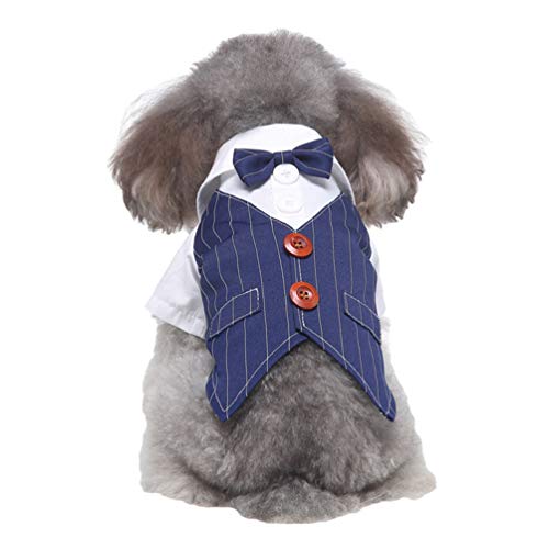 LucaSng Haustier Party Hund Kleidung Stilvolle Anzug Fliege Kostüm, Mantel Apparel, Hochzeit Shirt Formellen Smoking mit Krawatte Anzug Mantel (Stil 10, S) von LucaSng