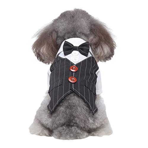 LucaSng Haustier Party Hund Kleidung Stilvolle Anzug Fliege Kostüm, Mantel Apparel, Hochzeit Shirt Formellen Smoking mit Krawatte Anzug Mantel (Stil 11, M) von LucaSng
