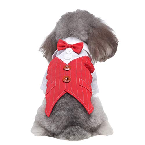 LucaSng Haustier Party Hund Kleidung Stilvolle Anzug Fliege Kostüm, Mantel Apparel, Hochzeit Shirt Formellen Smoking mit Krawatte Anzug Mantel (Stil 12, M) von LucaSng