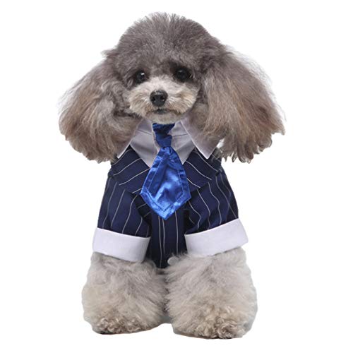 LucaSng Haustier Party Hund Kleidung Stilvolle Anzug Fliege Kostüm, Mantel Apparel, Hochzeit Shirt Formellen Smoking mit Krawatte Anzug Mantel (Stil 16, L) von LucaSng