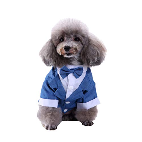 LucaSng Haustier Party Hund Kleidung Stilvolle Anzug Fliege Kostüm, Mantel Apparel, Hochzeit Shirt Formellen Smoking mit Krawatte Anzug Mantel (Stil 3, L) von LucaSng