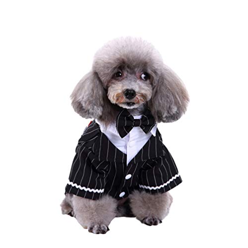 LucaSng Haustier Party Hund Kleidung Stilvolle Anzug Fliege Kostüm, Mantel Apparel, Hochzeit Shirt Formellen Smoking mit Krawatte Anzug Mantel (Stil 6, S) von LucaSng