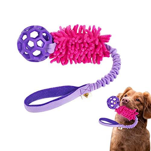 LucaSng Hundespielzeug für aggressive Kauer, Seil mit Quietscher und Ball, für große Hunde, Kauspielzeug, interaktives Hundespielzeug, geeignet für Welpen, mittlere Hunde (Rose) von LucaSng