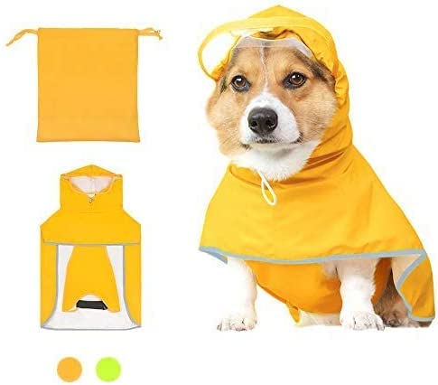 Luccalily Hundeponcho mit Kapuze, Regenmantel für Welpen, kleine bis große Hunde, wasserdichte Hunderegenjacke mit reflektierendem Streifen, leichter Zupfer mit Aufbewahrungstasche für einfaches Luccalily Hundeponcho mit Kapuze, Regenmantel für Welpen, kleine bis große Hunde, wasserdichte Hunderegenjacke mit reflektierendem Streifen, leichter Zupfer mit Aufbewahrungstasche für einfaches von Luccalily