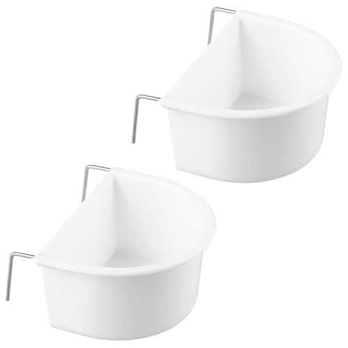 Luckious 2 x Vogelfutter-Tablett, D-Form, Kunststoffbecher mit Edelstahl-Haken, zum Aufhängen, Haustier-Vogelfutterbecher, Vogelkäfig-Zubehör, geeignet für Futter, Splitt oder Wasser Luckious 2 x Vogelfutter-Tablett, D-Form, Kunststoffbecher mit Edelstahl-Haken, zum Aufhängen, Haustier-Vogelfutterbecher, Vogelkäfig-Zubehör, geeignet für Futter, Splitt oder Wasser von Luckious
