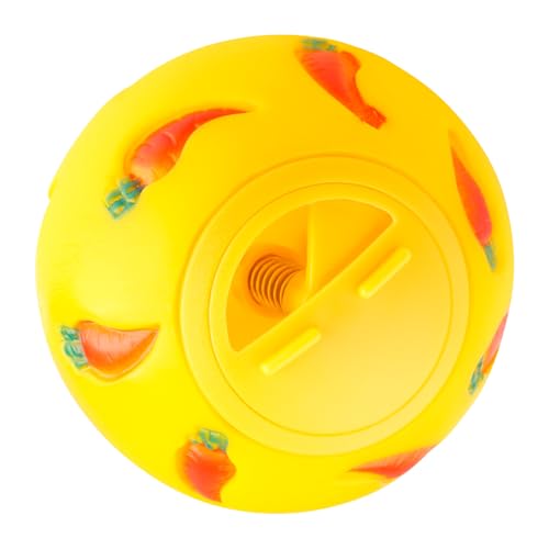Luckious Leckerli-Spender für Haustiere, verstellbar, langsamer Futterspender für Kleintiere, ideal für Meerschweinchen, Kaninchen und Hamster, leicht zu reinigen, Gelb von Luckious