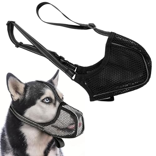 Luckwaii Maulkörbe für Hunde Atmungsaktive Hunde Maulkorb mit Verstellbarem Riemen, Hundemaulkorb zum Fressen, Fellpflege, Kauen, Maulkorb mit Halsband für Labrador Luckwaii Maulkörbe für Hunde Atmungsaktive Hunde Maulkorb mit Verstellbarem Riemen, Hundemaulkorb zum Fressen, Fellpflege, Kauen, Maulkorb mit Halsband für Labrador von Luckwaii