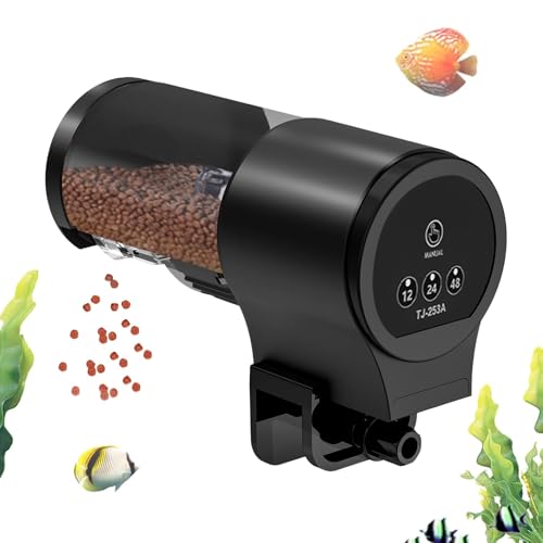 Automatischer Fischfütterer | Aquarium Futterautomat Automatisch Manuell - 100ml Kapazität Mit 12H 24H 48H Timer Für Schildkröten Koi Betta Automatischer Fischfütterer | Aquarium Futterautomat Automatisch Manuell - 100ml Kapazität Mit 12H 24H 48H Timer Für Schildkröten Koi Betta von Luckxing