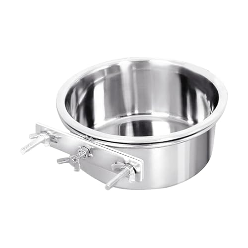 Edelstahlnapf, Trinkschale Hundenapf Zum Aufhängen, Langlebiger Hundenapf Aus Edelstahl, Hängender Futternapf, Wassernapf, Hängender Futternapf Im Käfig, Geeignet Für Katzen, Hunde von Luckxing