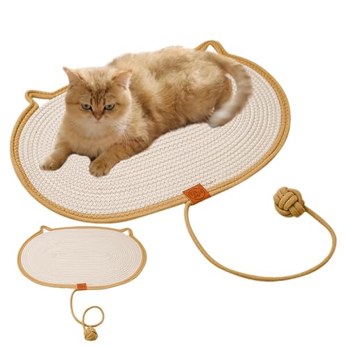Gewebte Kratzmatte für Katzen, kühlende Kratzmatte für Katzen | Kühlende gewebte Matte für Katzenkratzer,Möbelschutz-Kratzmatte für Welpen, Hunde und Katzen mit Ball für Schlafzimmer und Gewebte Kratzmatte für Katzen, kühlende Kratzmatte für Katzen | Kühlende gewebte Matte für Katzenkratzer,Möbelschutz-Kratzmatte für Welpen, Hunde und Katzen mit Ball für Schlafzimmer und von Luckxing