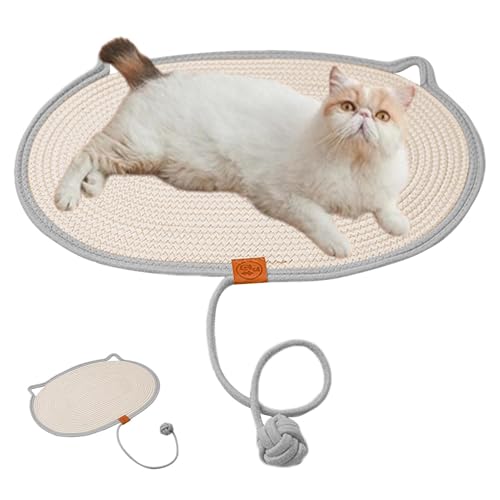 Gewebte Kühlmatte für Katzen, Sommer-Kratzmatte für Katzen - Kühlende gewebte Matte für Katzenkratzer - Reduziert Langeweile bei Katzen im Innenbereich, Spielzeug zum Ausruhen und Trainieren Gewebte Kühlmatte für Katzen, Sommer-Kratzmatte für Katzen - Kühlende gewebte Matte für Katzenkratzer - Reduziert Langeweile bei Katzen im Innenbereich, Spielzeug zum Ausruhen und Trainieren von Luckxing