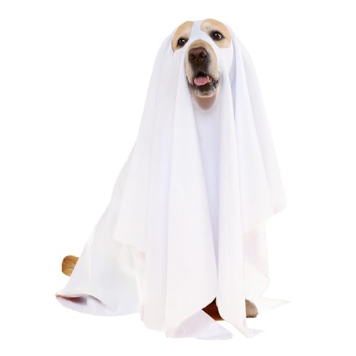 Hunde Halloween Kostüme | Geisterkostüm Für Hunde Und Katzen | gruseliges Welpen-Outfit für Trick-or-Treat-Thema Haustierzubehör Kleidung Spaziergang Foto-Requisiten Feierlichkeiten Kätzchen Hunde Halloween Kostüme | Geisterkostüm Für Hunde Und Katzen | gruseliges Welpen-Outfit für Trick-or-Treat-Thema Haustierzubehör Kleidung Spaziergang Foto-Requisiten Feierlichkeiten Kätzchen von Luckxing