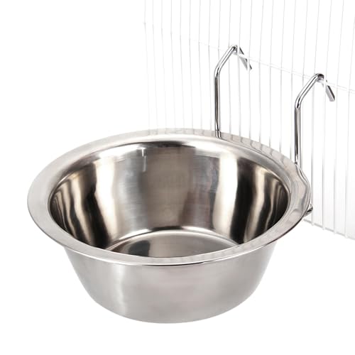 Hundenapf für Hundehütten - Auslaufsicherer Katzen-Wassertrinknapf aus Edelstahl - Tragbarer Futterspender für Hunde für Zuhause, Zwinger, Futtertränke für Käfige von Luckxing
