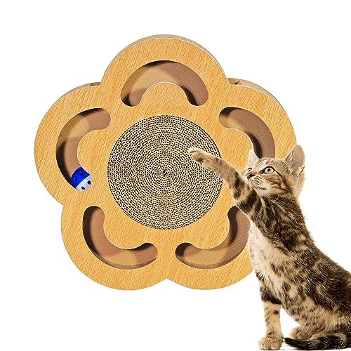 Luckxing Katzenkratzer aus Pappe - Kratzunterlage mit Katzenminze-Glockenball - Wellpappe-Katzenkratzbox in Mehreren Formen lindert Langeweile und hält Katzen gesund von Luckxing