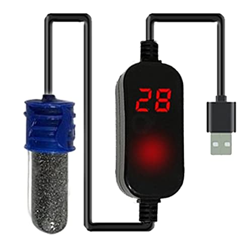 Aquarium Heizung, 15W Aquarien Regelheizer mit LED-Anzeige, USB Aquarienheizer für Fischtanks und Aquarium, Einstellbarem Temperaturregler von Luckxing