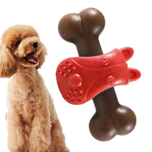 Luckxing Hundeknochen-Kauspielzeug, Tragbares und langlebiges Hundespielzeug-Set für Welpenspielzeug, Kauspielzeug für Welpen, Zahnreinigung, Kauen, Apportieren, Geschenk für Tierliebhaber von Luckxing