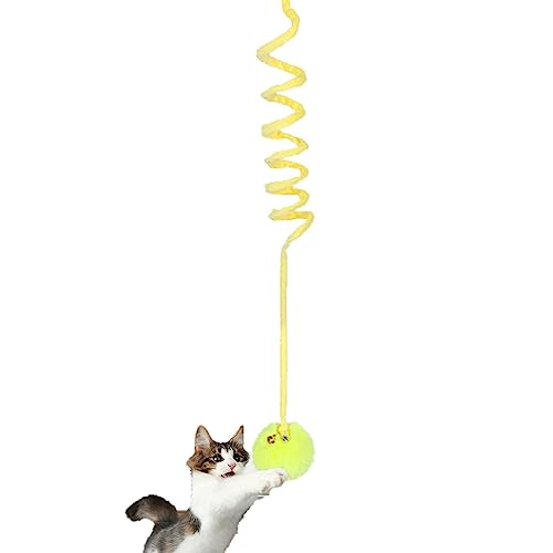Luckxing Katzen-Teaser-Zauberstab-Spielzeug, Einziehbarer interaktiver Katzenspielzeugstab, Interaktiver Katzenspielzeug-Zauberstab, Flexibler Übungstür-Teaser mit Garnball von Luckxing