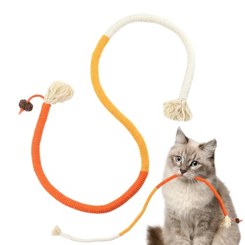 Luckxing Katzenschnurspielzeug, Interaktives Katzen-Teaser-Zauberstab-Seil, Katzendrahtspielzeug, Katzenbeißspielzeug, mit Katzenminze duftend, langlebig und lustig, interaktives Katzenspielzeug von Luckxing
