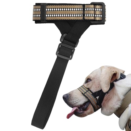 Maulkorb für Hunde aus Nylon | Verstellbarer Hundemaulkorb mit reflektierendem Draht,Trainingszubehör für große Hunde für Zuhause, Spielen im Freien, Spazierengehen, Reisen, Fotografieren Luckxing von Luckxing