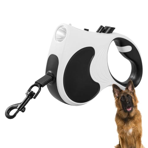 Robustes Hundeseil, langes Führseil für das Hundetraining,Einziehbares Hundeseil mit Taschenlampe - Hundebindeseil, 16 Fuß langes Hundeseil, strapazierfähig, einfache Knopfbremse und Robustes Hundeseil, langes Führseil für das Hundetraining,Einziehbares Hundeseil mit Taschenlampe - Hundebindeseil, 16 Fuß langes Hundeseil, strapazierfähig, einfache Knopfbremse und von Luckxing