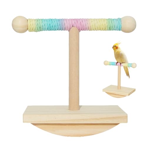 Vogel Sitzstange Stand - Interaktiver Holz Tisch Sitzplatz Für Vögel - Multifunktionale Ruhestation Für Großsittiche Und Wellensittiche Vogel Sitzstange Stand - Interaktiver Holz Tisch Sitzplatz Für Vögel - Multifunktionale Ruhestation Für Großsittiche Und Wellensittiche von Luckxing