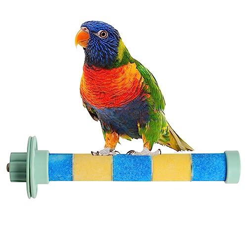 Vogelständer-Spielzeug - Mattierte Standstange zum Krallenschleifen - Übungsspielzeug mit integriertem Metallkern für Sittiche, Wellensittiche, Turteltauben, mittelgroße Papageien und Luckxing von Luckxing