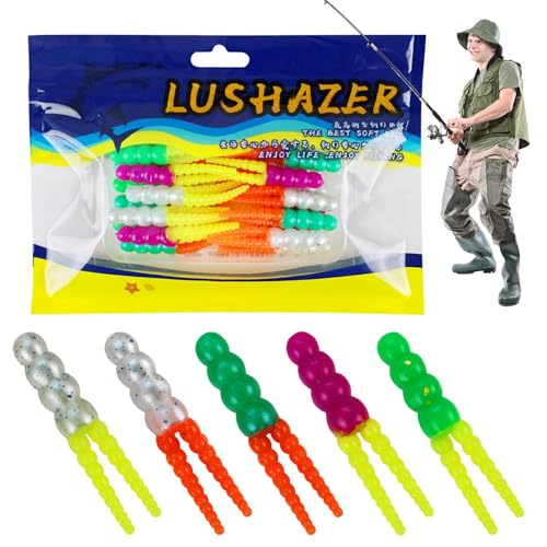Weiche Angelköder | Süßwasser-Angelköder - Set Mit 20 Kunstlichen T-Schwanz Grub Wurmködern Für Fluss Und Meer, Effektive Fischlockmittel Weiche Angelköder | Süßwasser-Angelköder - Set Mit 20 Kunstlichen T-Schwanz Grub Wurmködern Für Fluss Und Meer, Effektive Fischlockmittel von Luckxing
