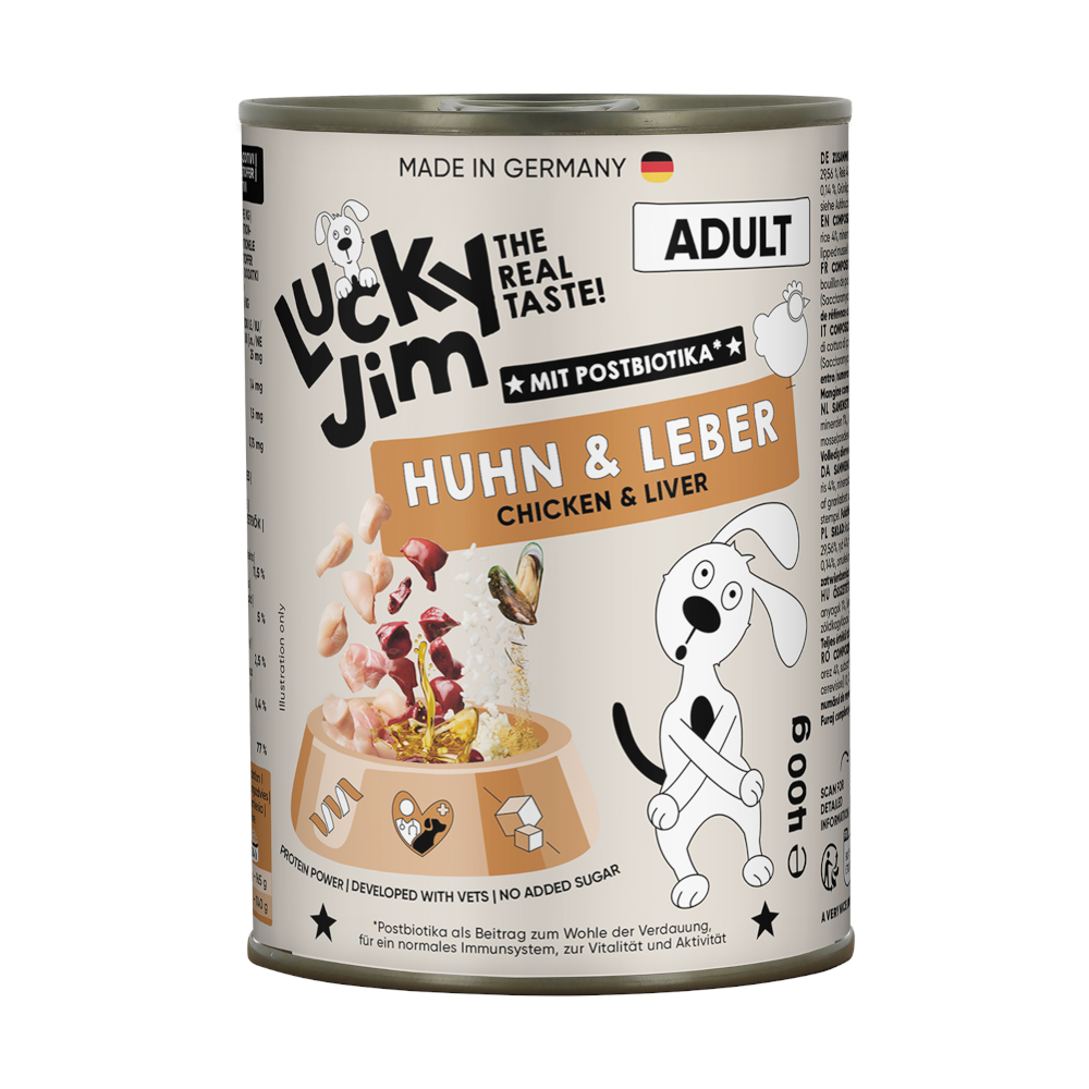 Lucky Jim Adult 6 x 400 g - Huhn & Leber Lucky Jim Adult 6 x 400 g - Huhn & Leber von Lucky Jim