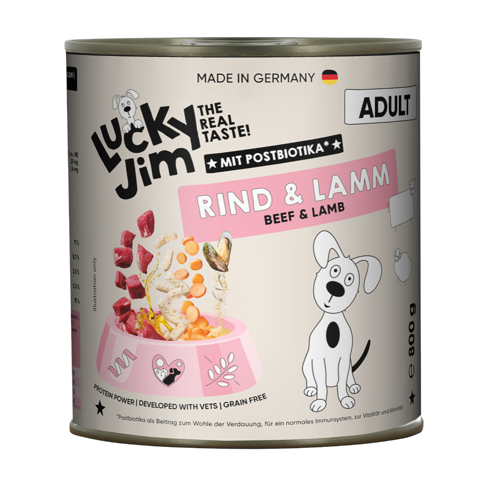 Lucky Jim Adult 6 x 800 g - Rind & Lamm Lucky Jim Adult 6 x 800 g - Rind & Lamm von Lucky Jim