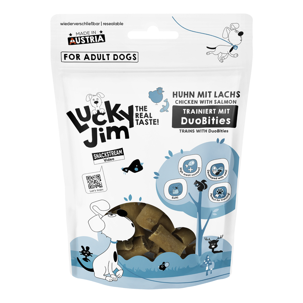 Lucky Jim DuoBities - Sparpaket: Huhn mit Lachs (3 x 70 g) von Lucky Jim