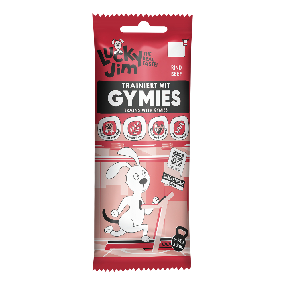 Lucky Jim Gymies 75g - Sparpaket: 3 x 75 g Rind Lucky Jim Gymies 75g - Sparpaket: 3 x 75 g Rind von Lucky Jim
