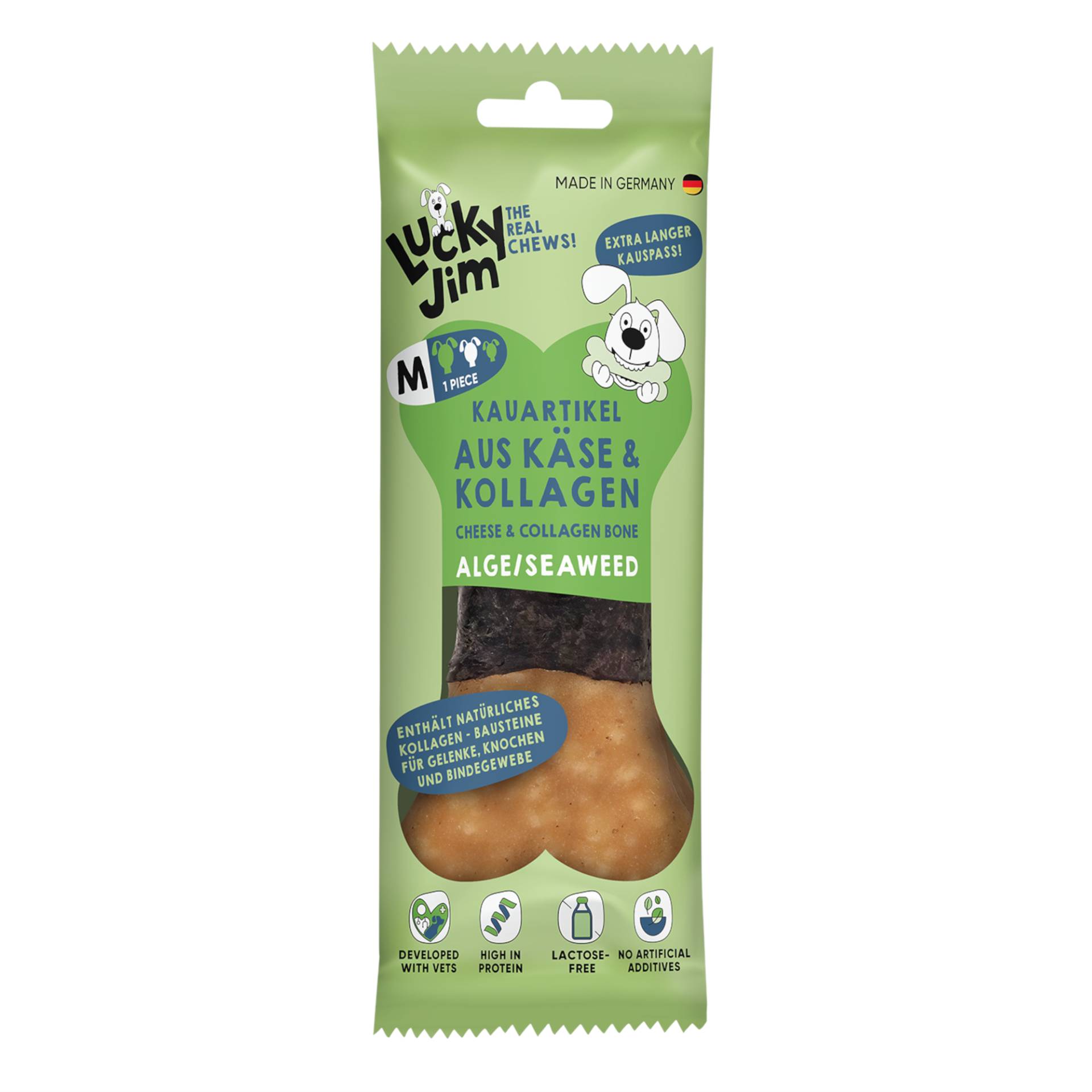 Lucky Jim Kauknochen M - Sparpaket: Käse & Kollagen Alge (3 x 60 g) von Lucky Jim