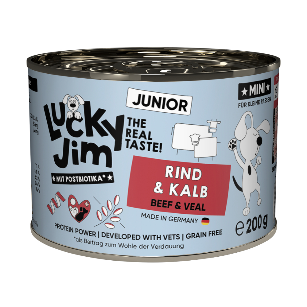 Lucky Jim MINI Junior 6 x 200 g - Rind & Kalb Lucky Jim MINI Junior 6 x 200 g - Rind & Kalb von Lucky Jim