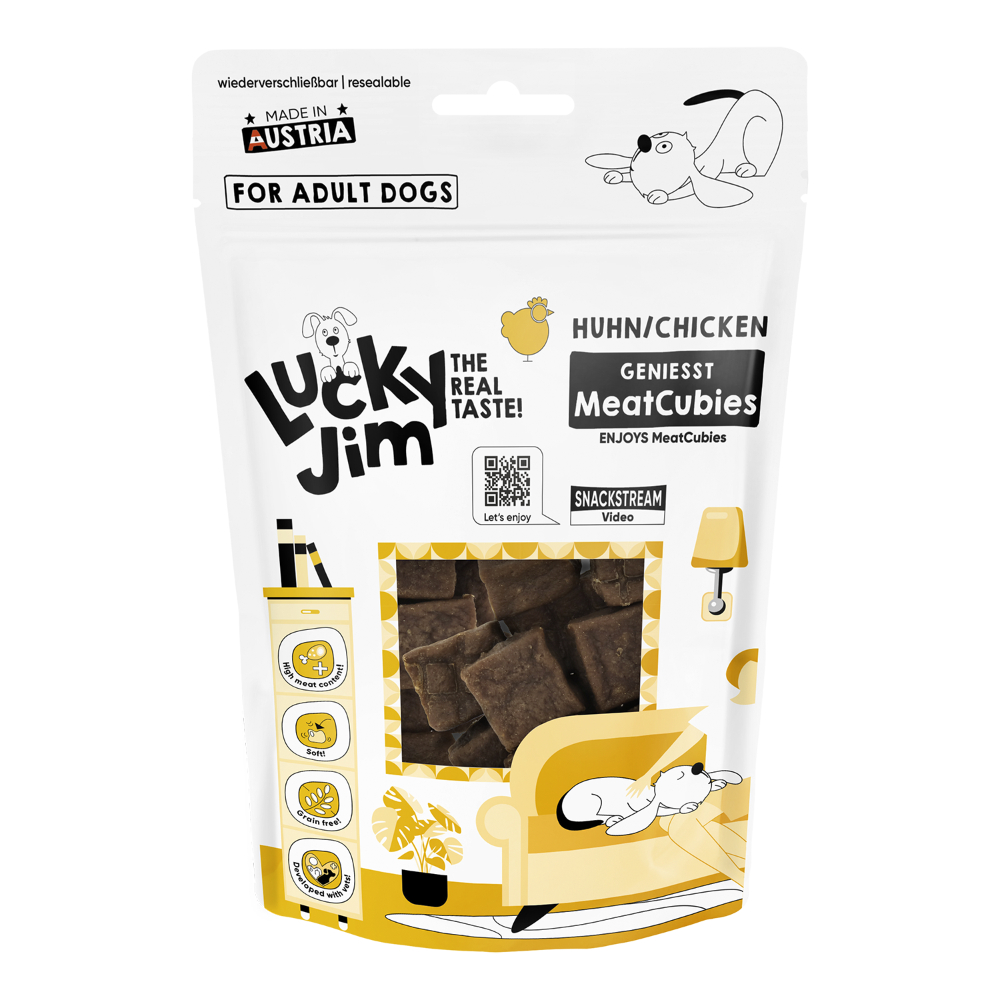 Lucky Jim MeatCubies - Sparpaket: 8 x 70 g Huhn Lucky Jim MeatCubies - Sparpaket: 8 x 70 g Huhn von Lucky Jim